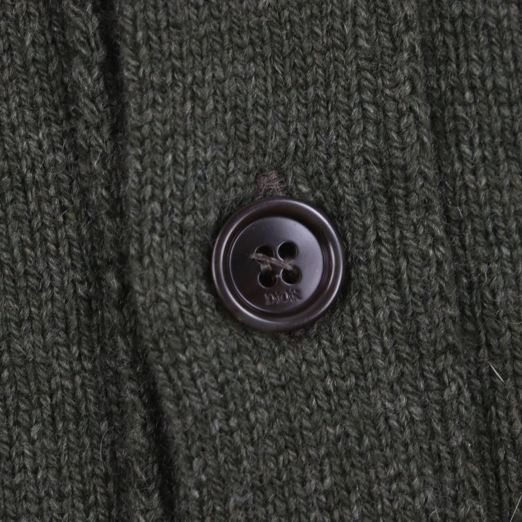Pristine DIOR cardigan khaki cashmere mens M 243M230AT474