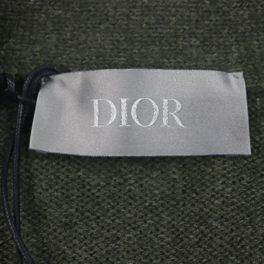 Pristine DIOR cardigan khaki cashmere mens M 243M230AT474