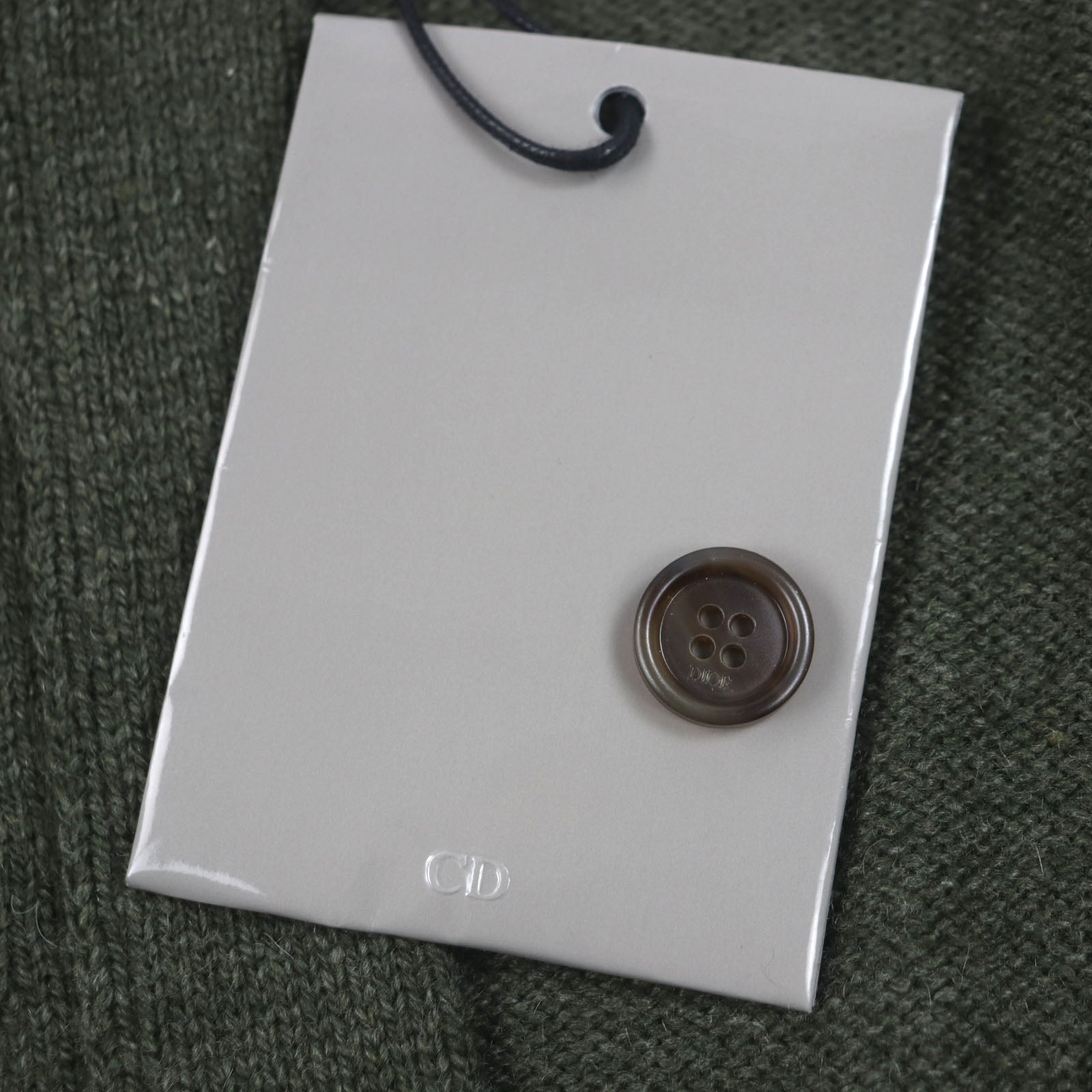Pristine DIOR cardigan khaki cashmere mens M 243M230AT474