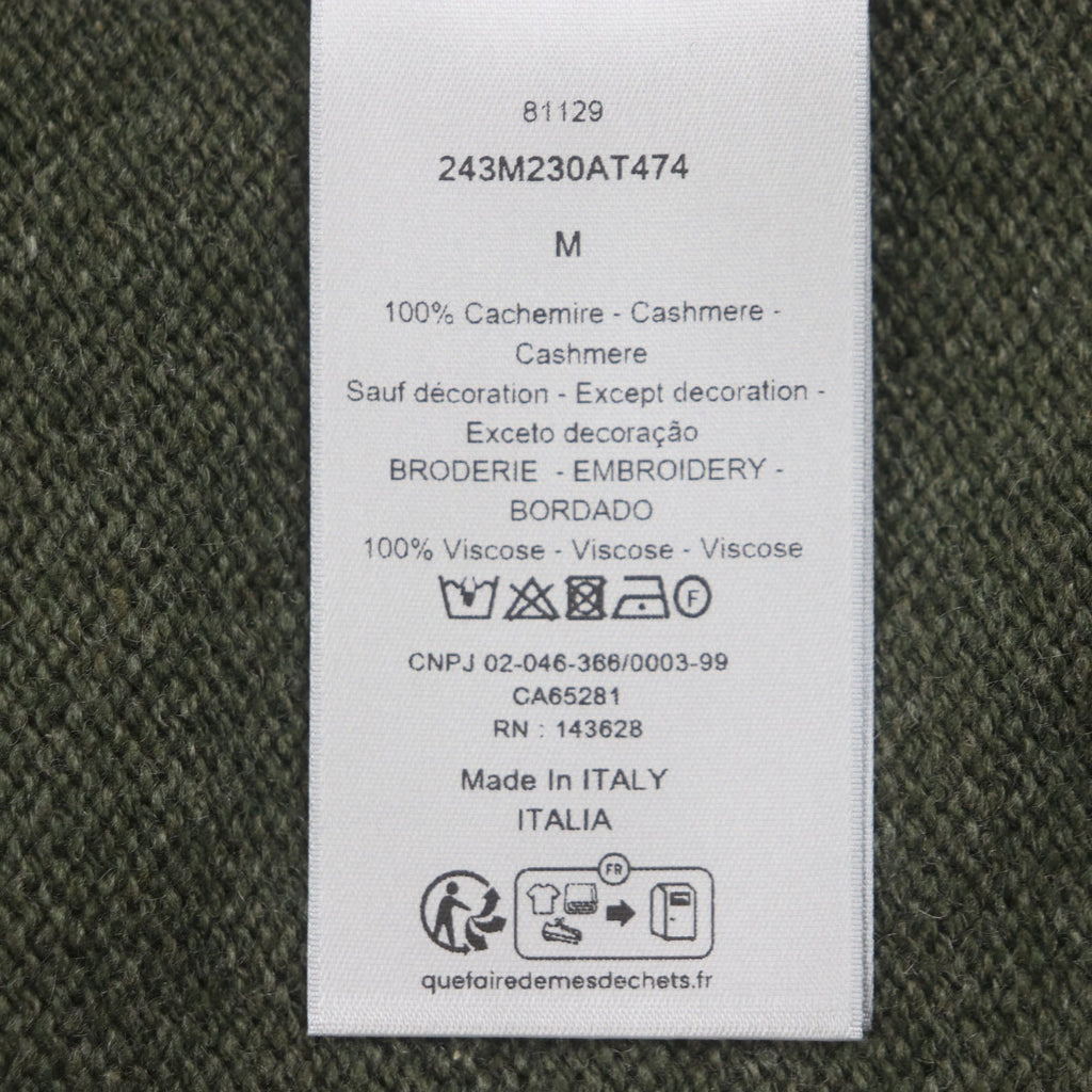 Pristine DIOR cardigan khaki cashmere mens M 243M230AT474