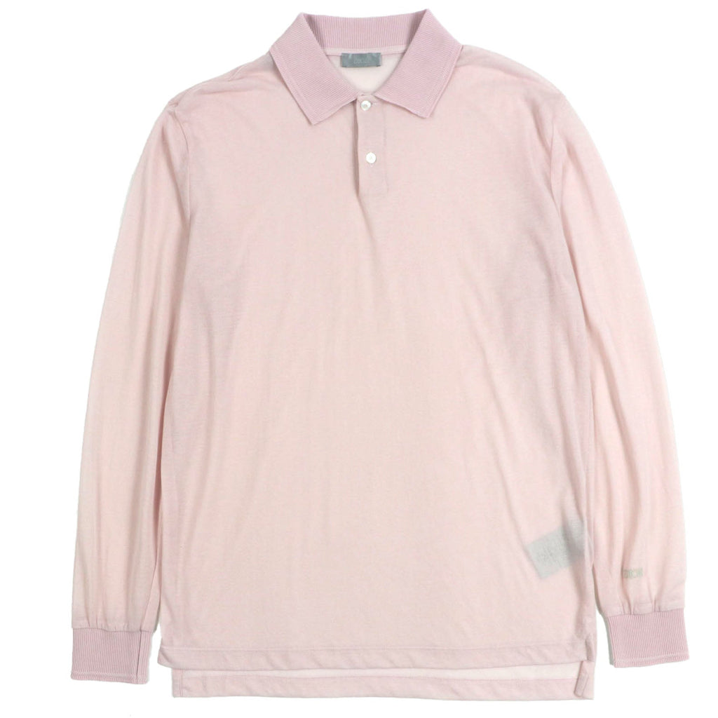 Excellent DIOR Long sleeve polo shirt pink cotton mens S 243J831A0800