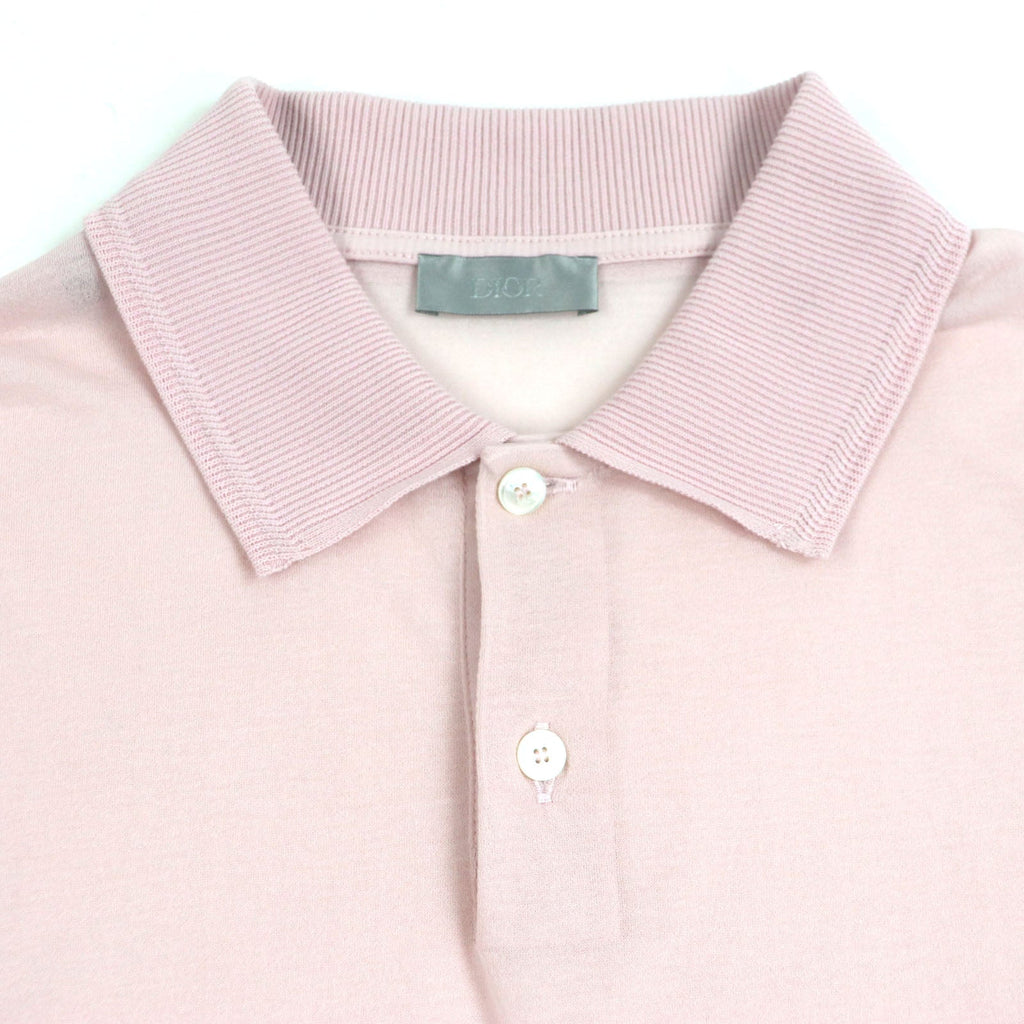 Excellent DIOR Long sleeve polo shirt pink cotton mens S 243J831A0800
