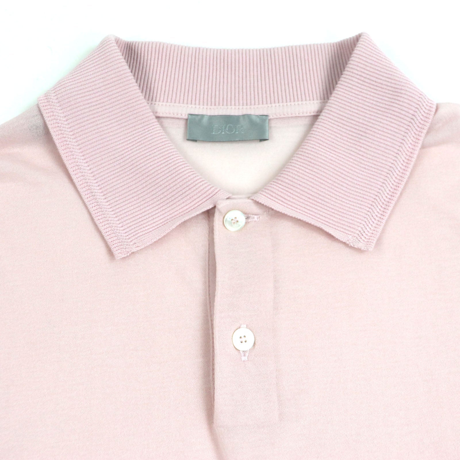 Excellent DIOR Long sleeve polo shirt pink cotton mens S 243J831A0800