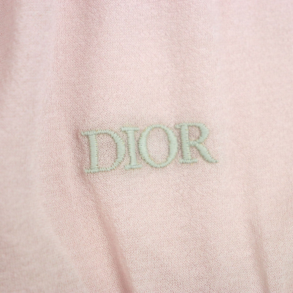 Excellent DIOR Long sleeve polo shirt pink cotton mens S 243J831A0800