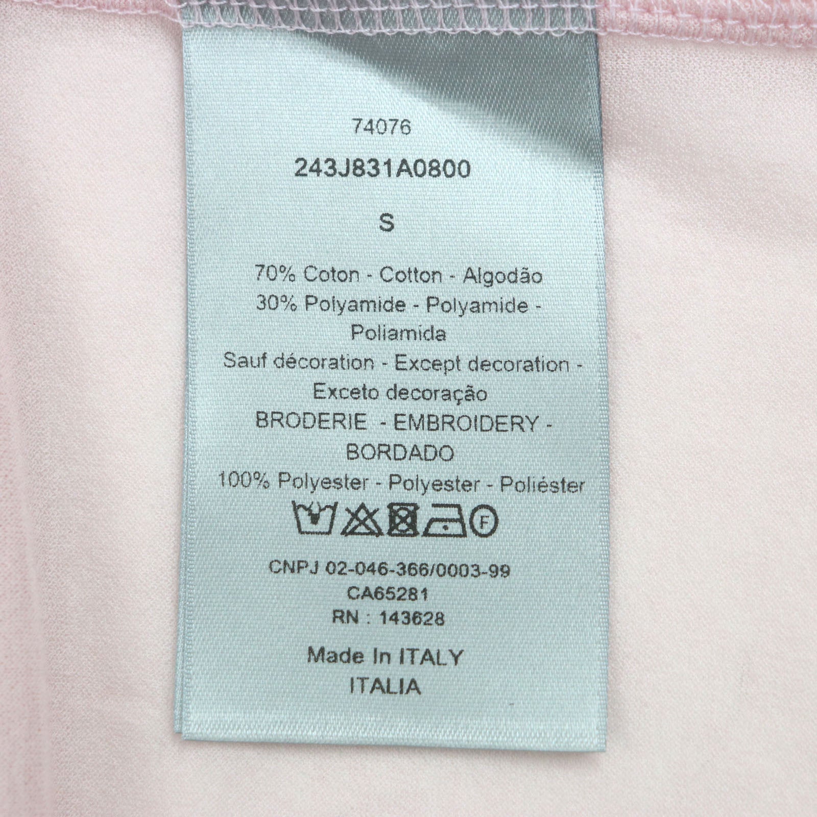 Excellent DIOR Long sleeve polo shirt pink cotton mens S 243J831A0800
