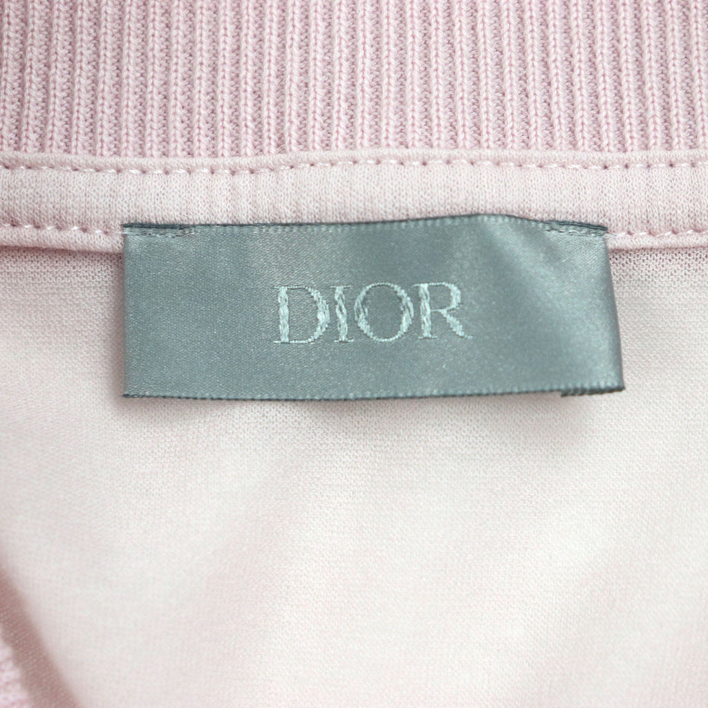Excellent DIOR Long sleeve polo shirt pink cotton mens S 243J831A0800