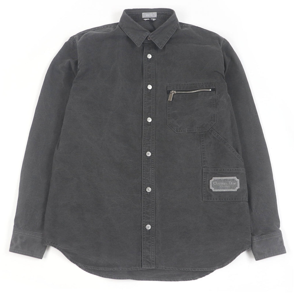 Pristine DIOR Long sleeve shirt Couture washed finish gray 39 383D587AY520