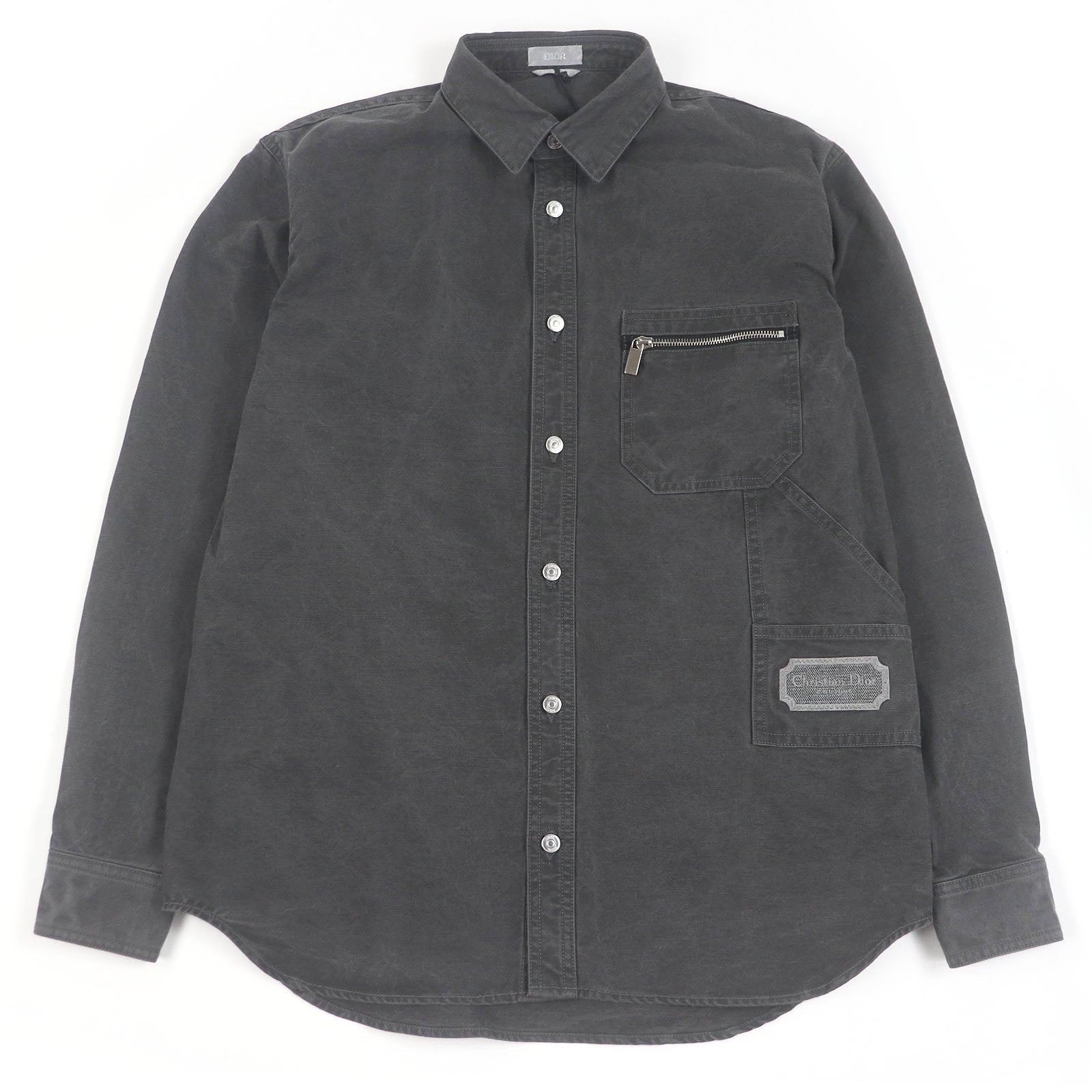 Pristine DIOR Long sleeve shirt Couture washed finish gray 39 383D587AY520