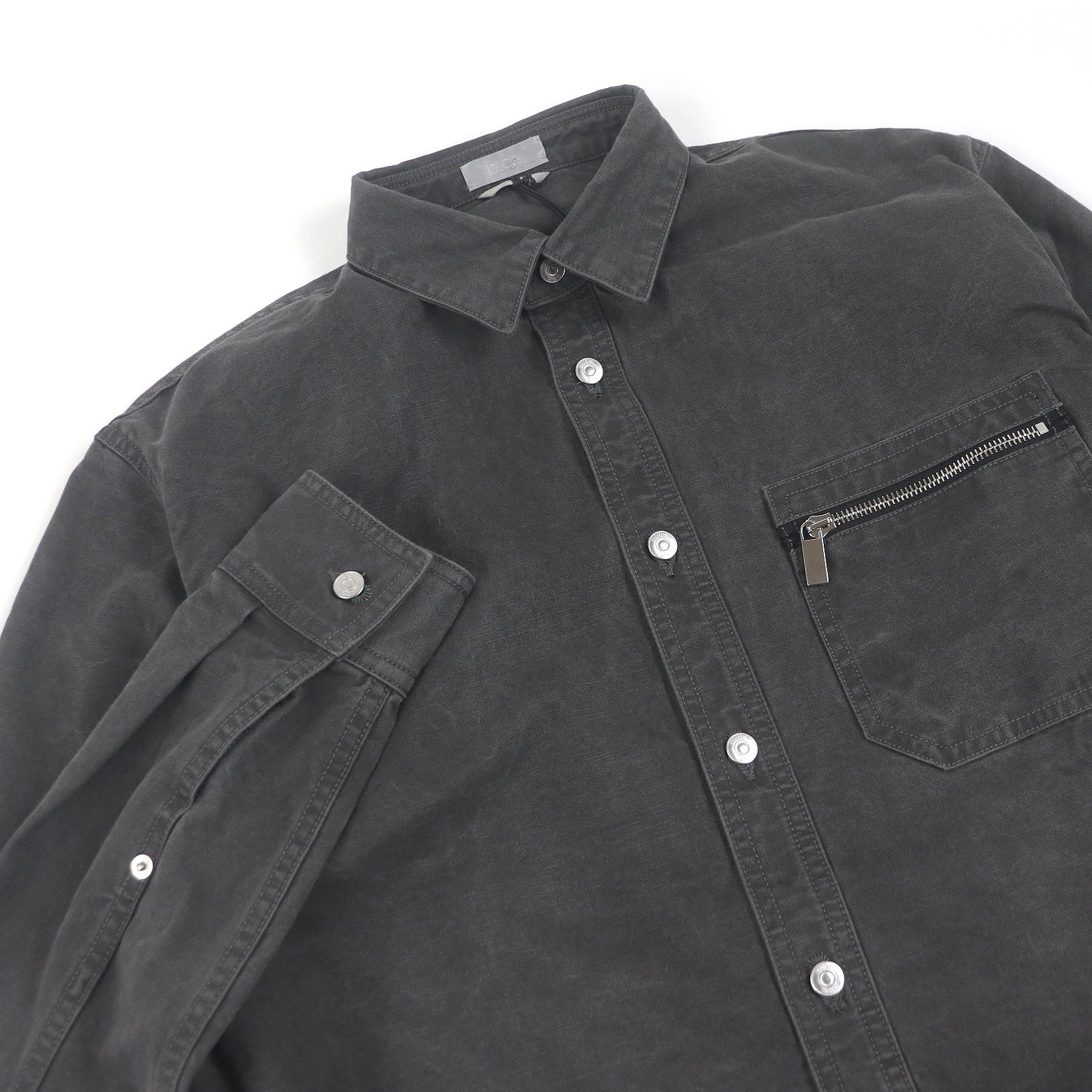 Pristine DIOR Long sleeve shirt Couture washed finish gray 39 383D587AY520