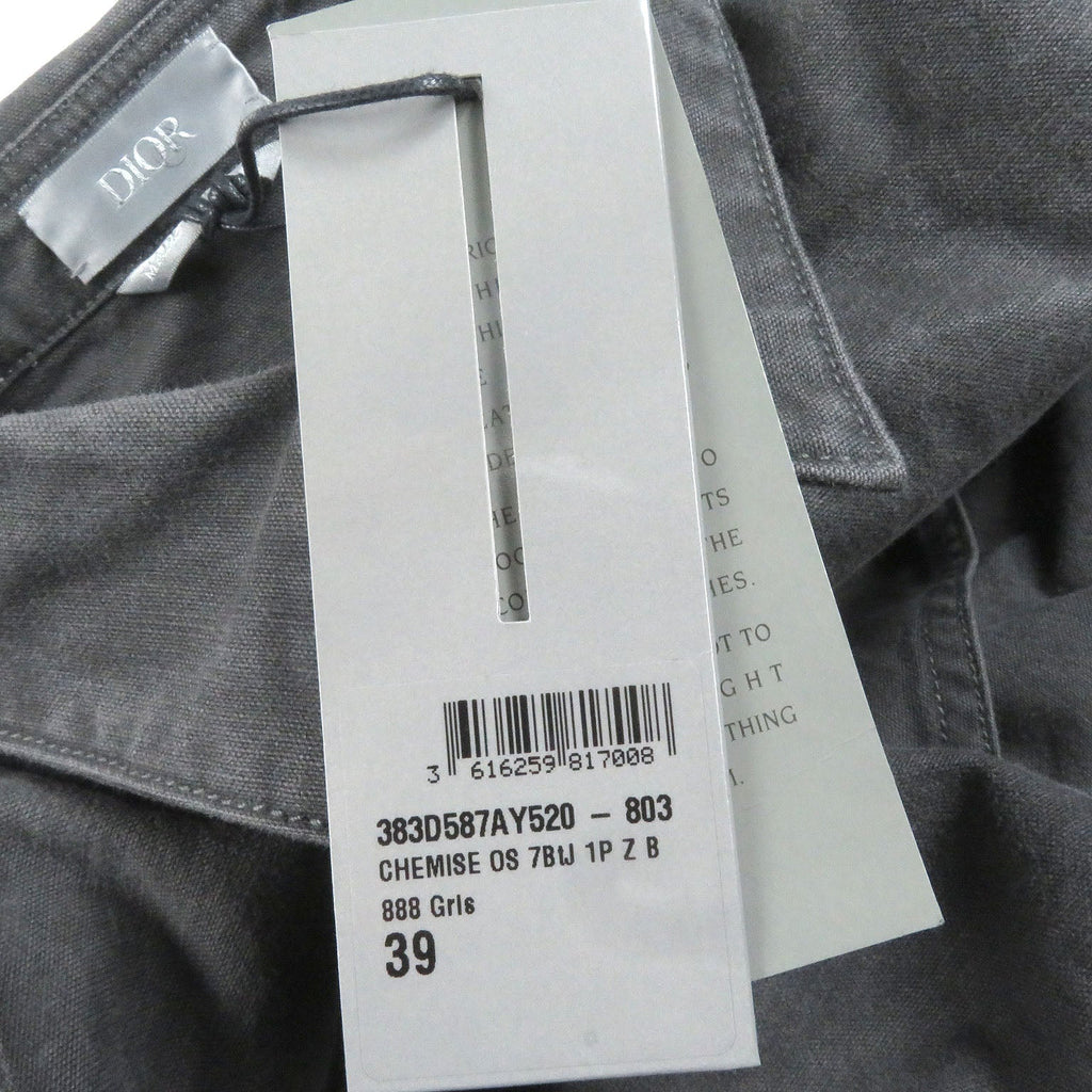 Pristine DIOR Long sleeve shirt Couture washed finish gray 39 383D587AY520