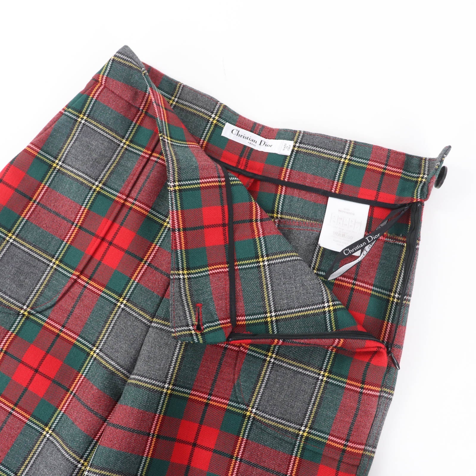 Excellent Christian Dior Pants Check Pattern wool Women 38 951P11A1210