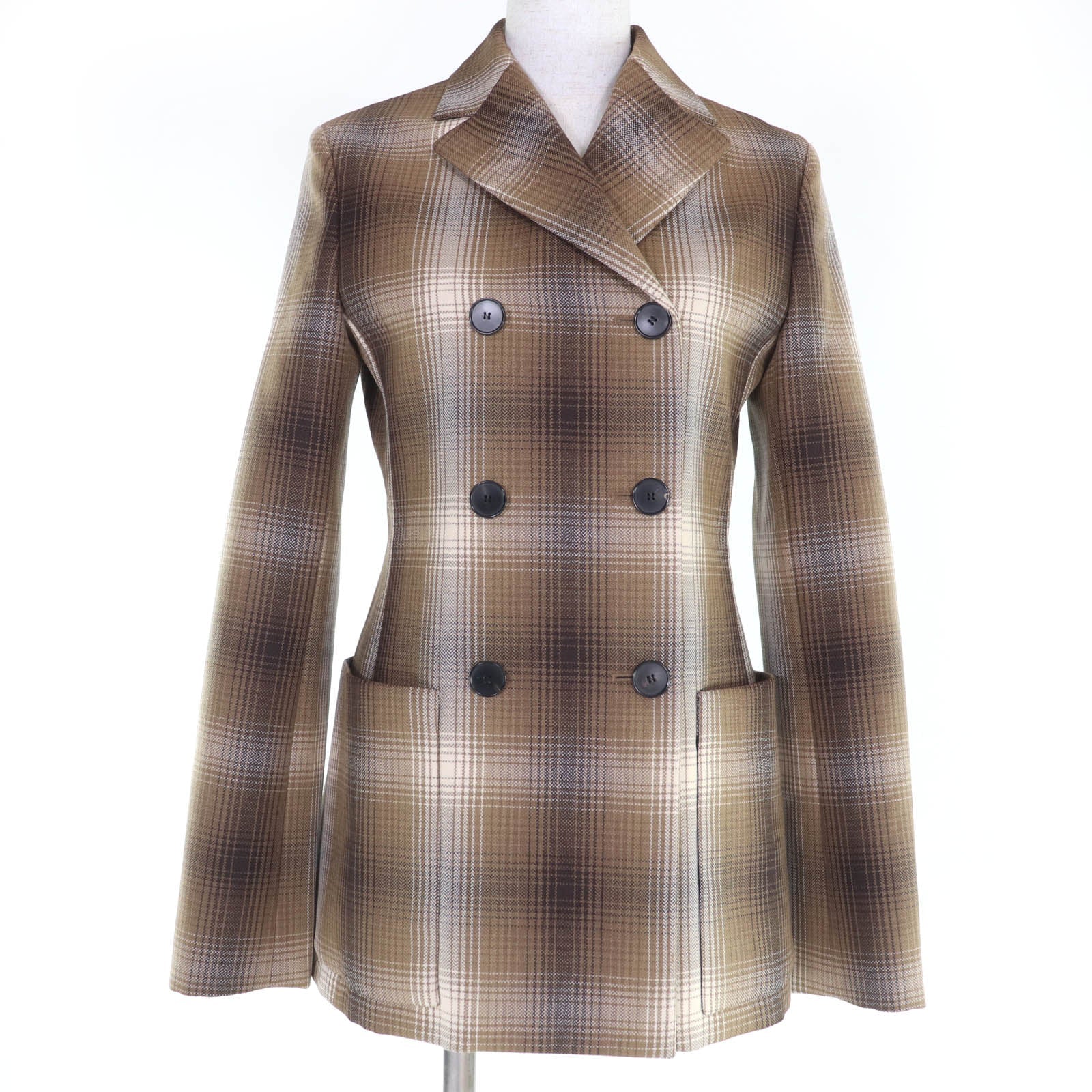 Pristine Christian Dior Jacket Check Pattern Double Breasted 38 051V05A1284