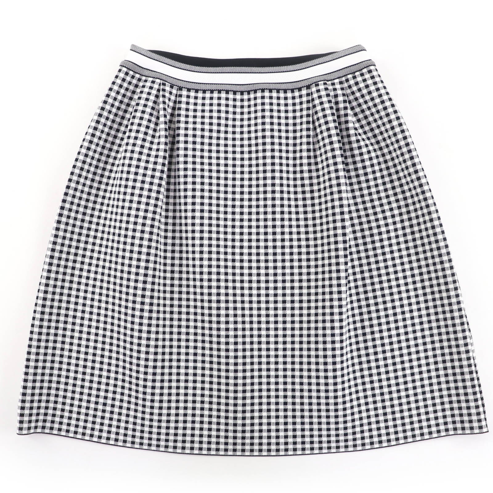 Excellent Christian Dior Checkn Dior Gingham Check A-line Skirt 42 344J10AM532