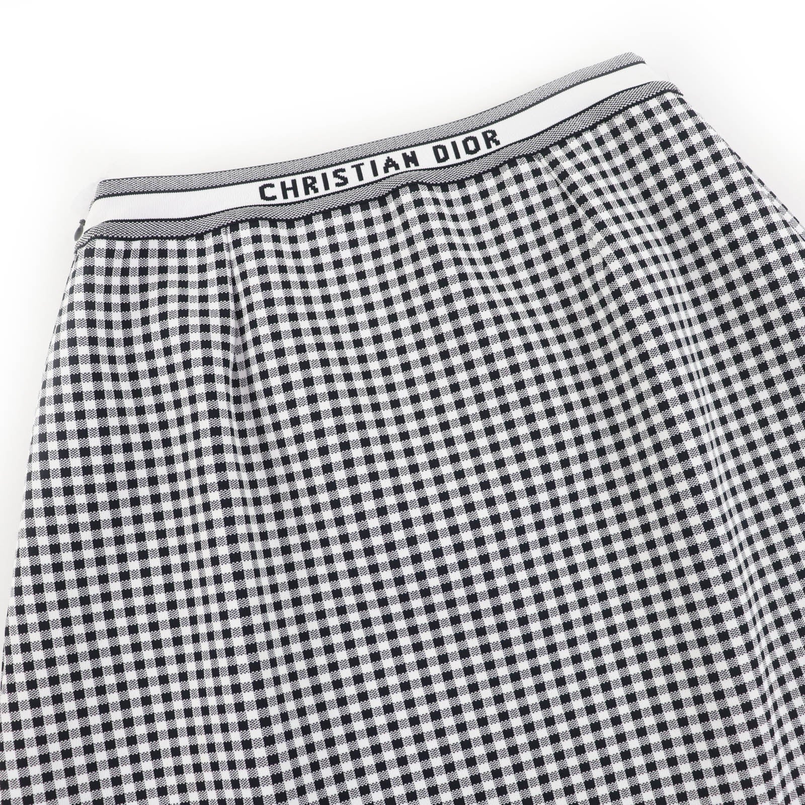 Excellent Christian Dior Checkn Dior Gingham Check A-line Skirt 42 344J10AM532