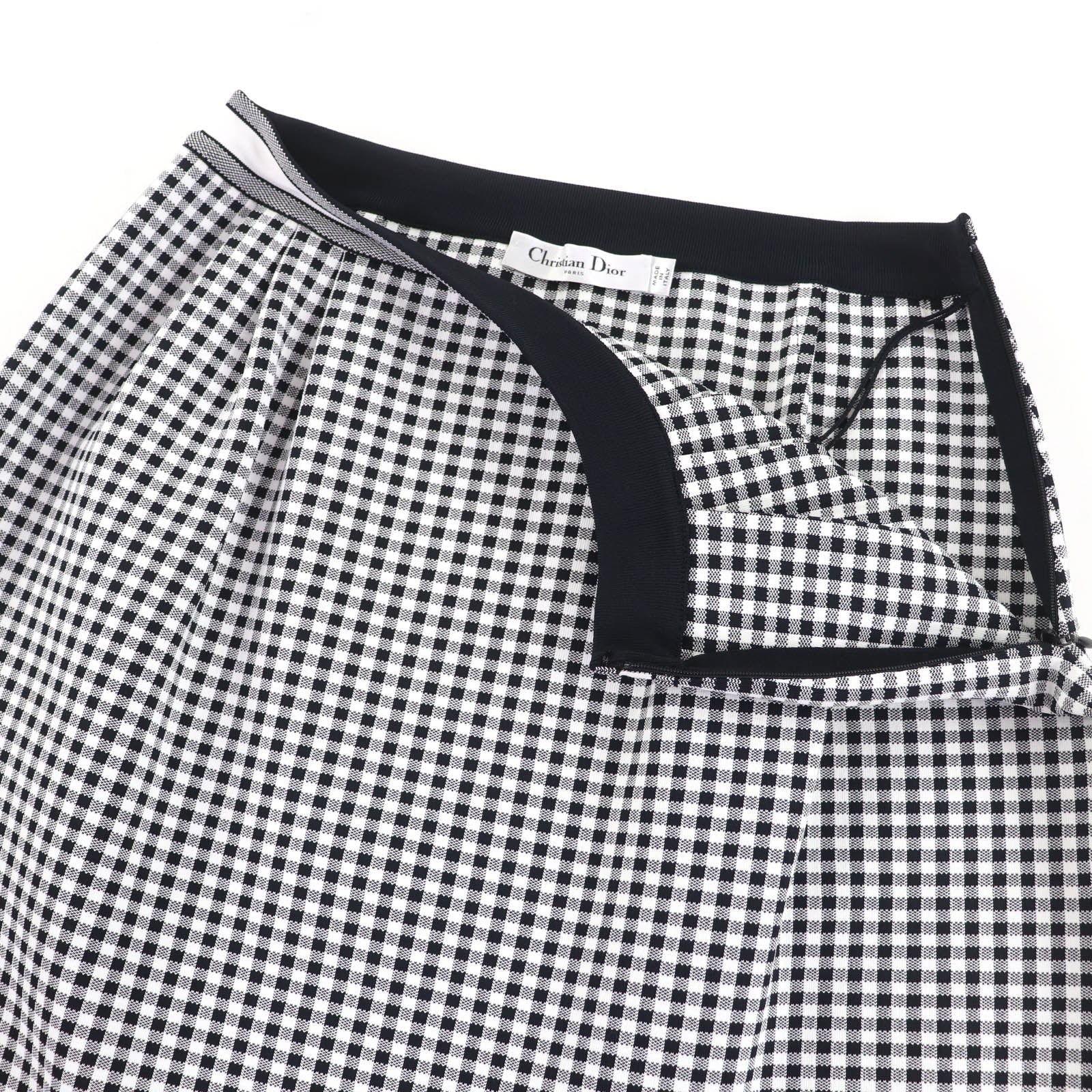 Excellent Christian Dior Checkn Dior Gingham Check A-line Skirt 42 344J10AM532