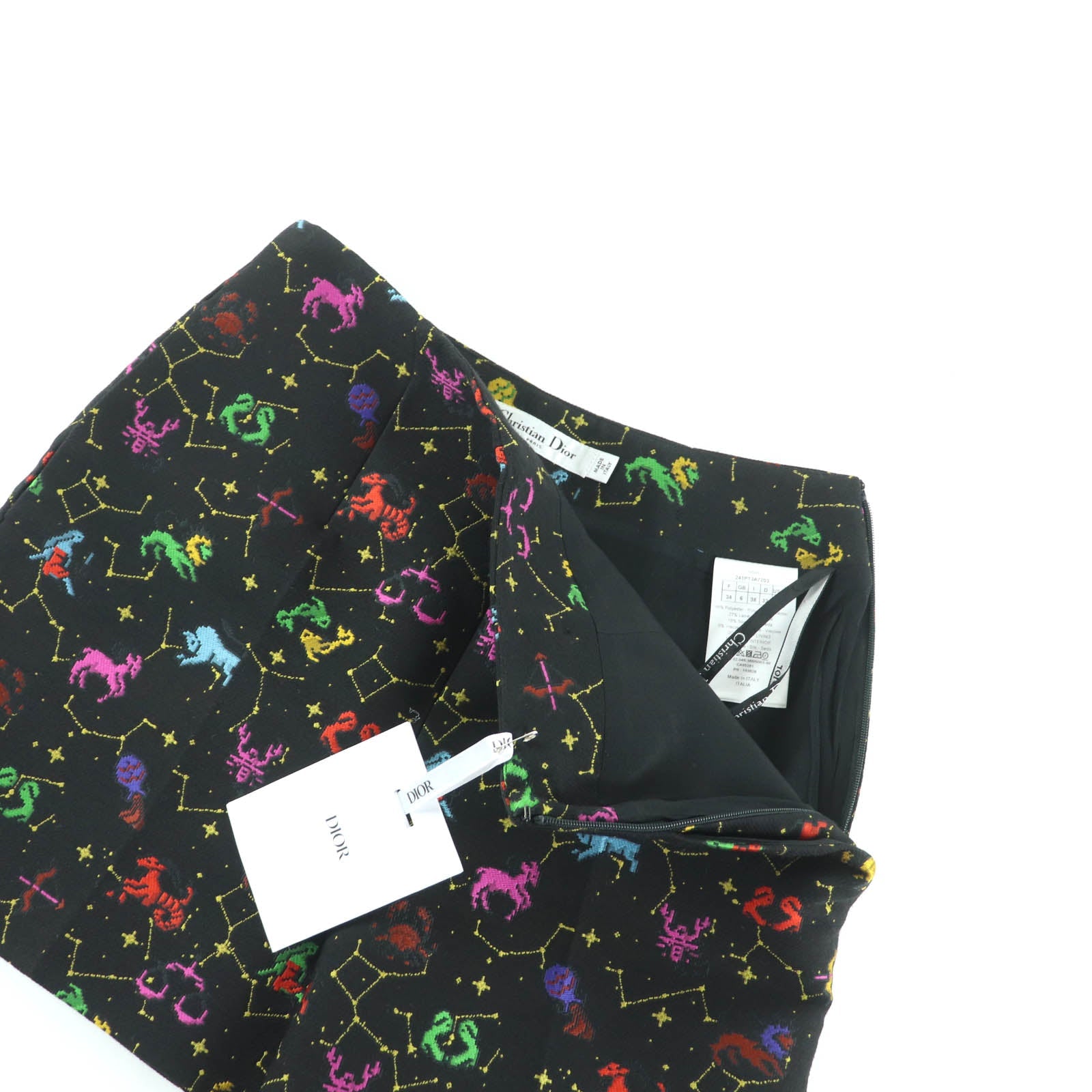 Pristine Christian Dior Shorts black multi polyester Women 38 241P13A7203