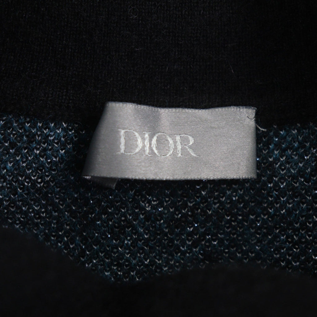 Great DIOR Peter Doig sweater Black blue mohair mens L 143M649AT276