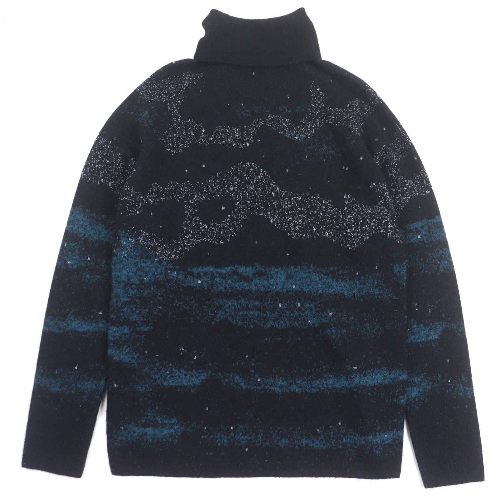 Great DIOR Peter Doig sweater Black blue mohair mens L 143M649AT276