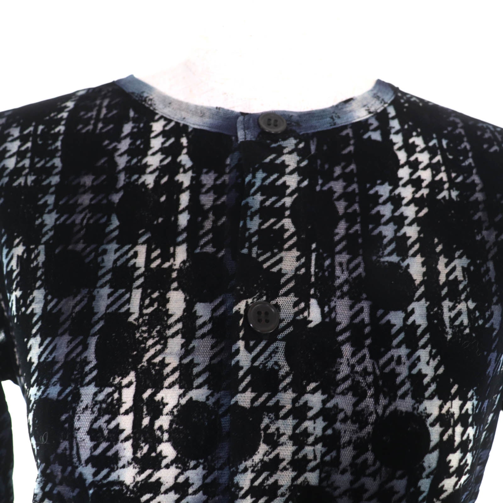 Excellent Y's blouse Houndstooth Dot Tulle Navy polyester Women 2 YM-T21-676