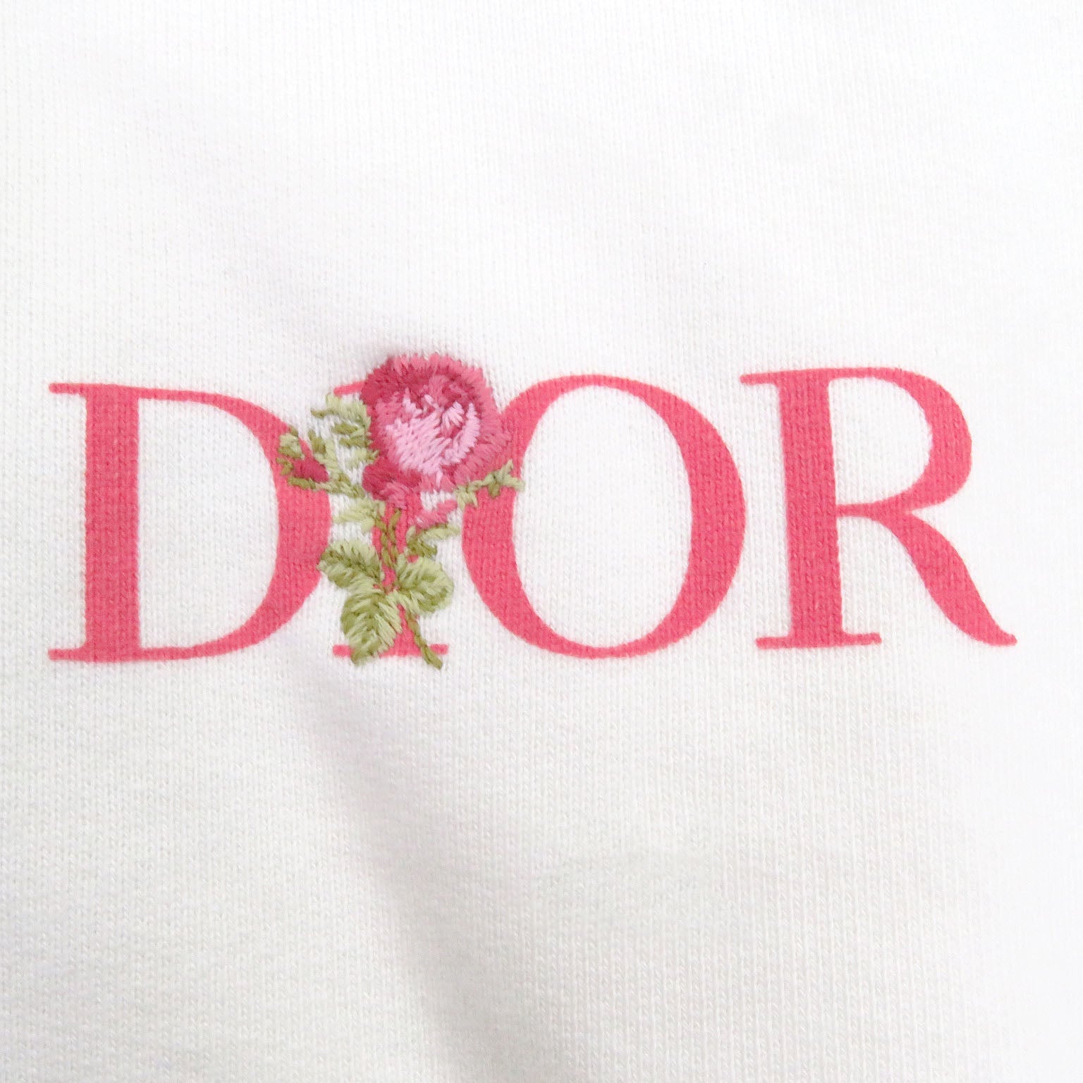 Pristine DIOR hoodie JARDIN Rose Embroidery Back Embroidery Ivory cotton mens