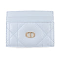 Excellent Christian Dior Dior Caro Freesia crystal card holder Light blue