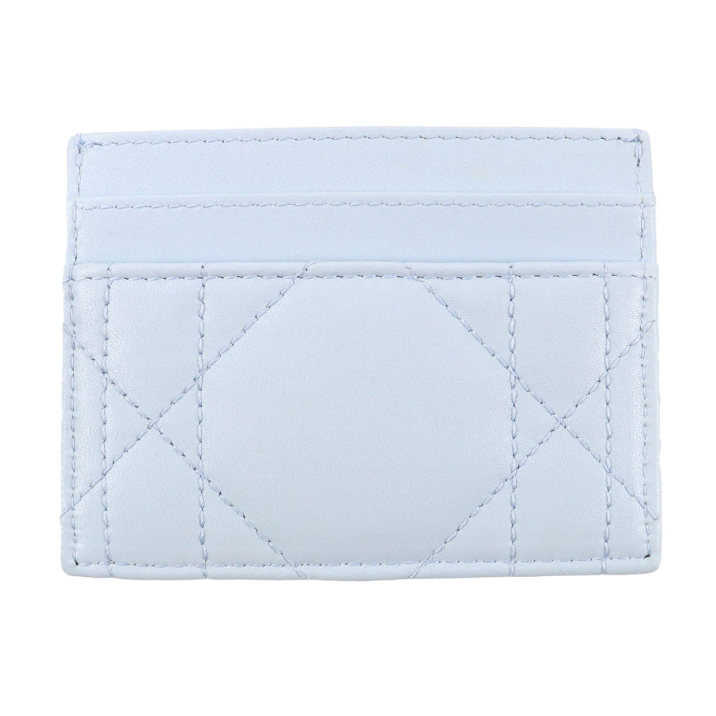 Excellent Christian Dior Dior Caro Freesia crystal card holder Light blue