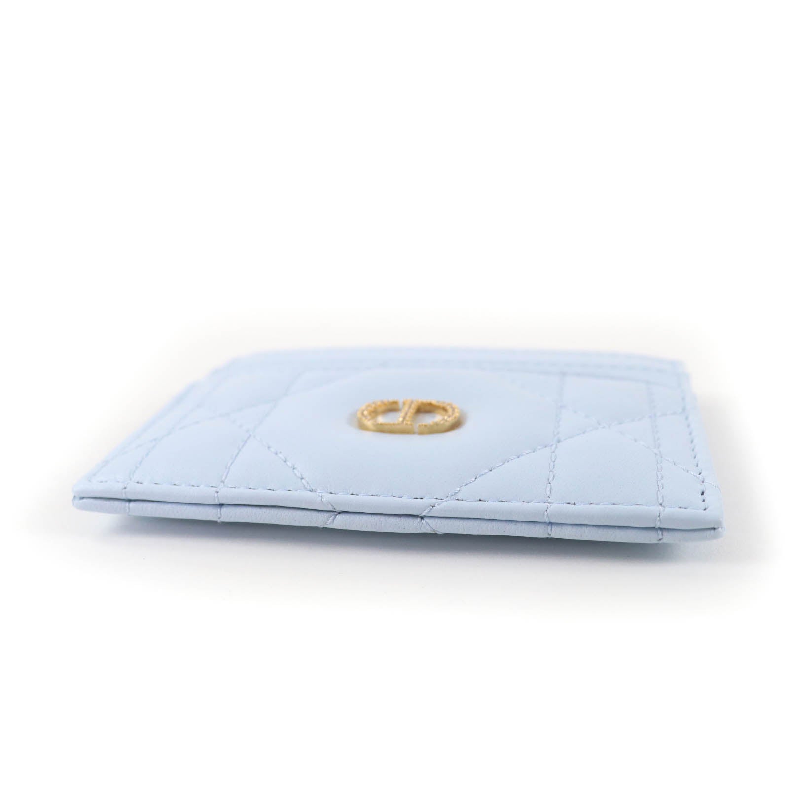 Excellent Christian Dior Dior Caro Freesia crystal card holder Light blue