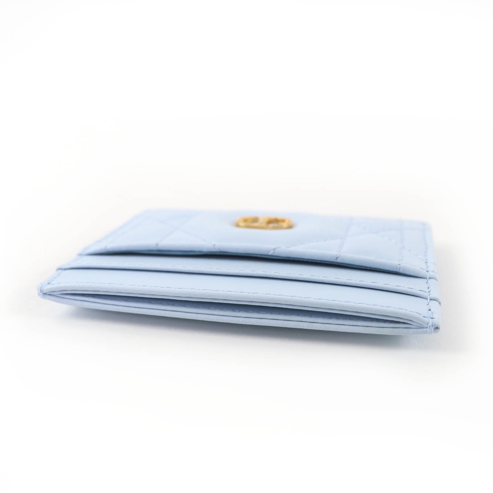 Excellent Christian Dior Dior Caro Freesia crystal card holder Light blue