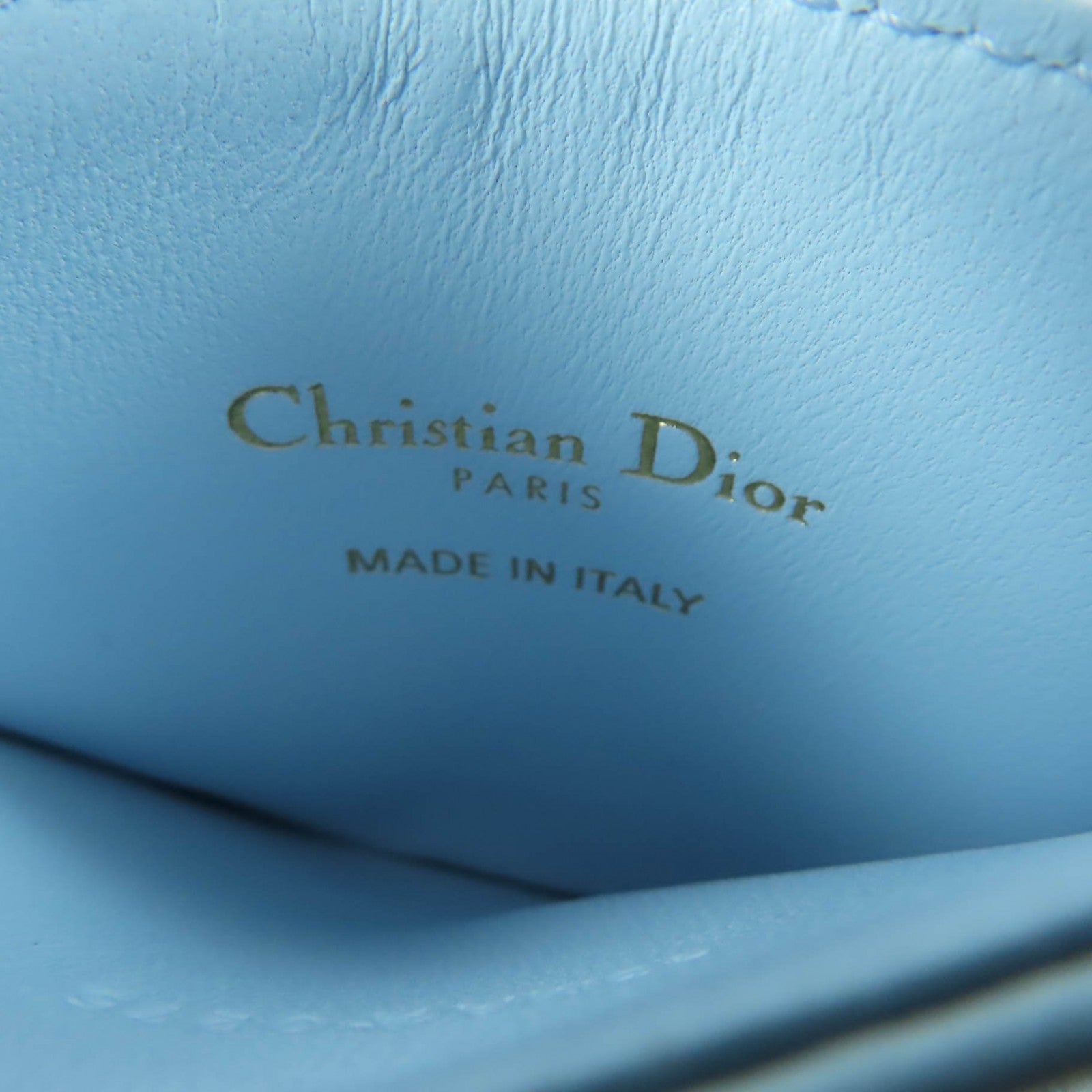 Excellent Christian Dior Dior Caro Freesia crystal card holder Light blue