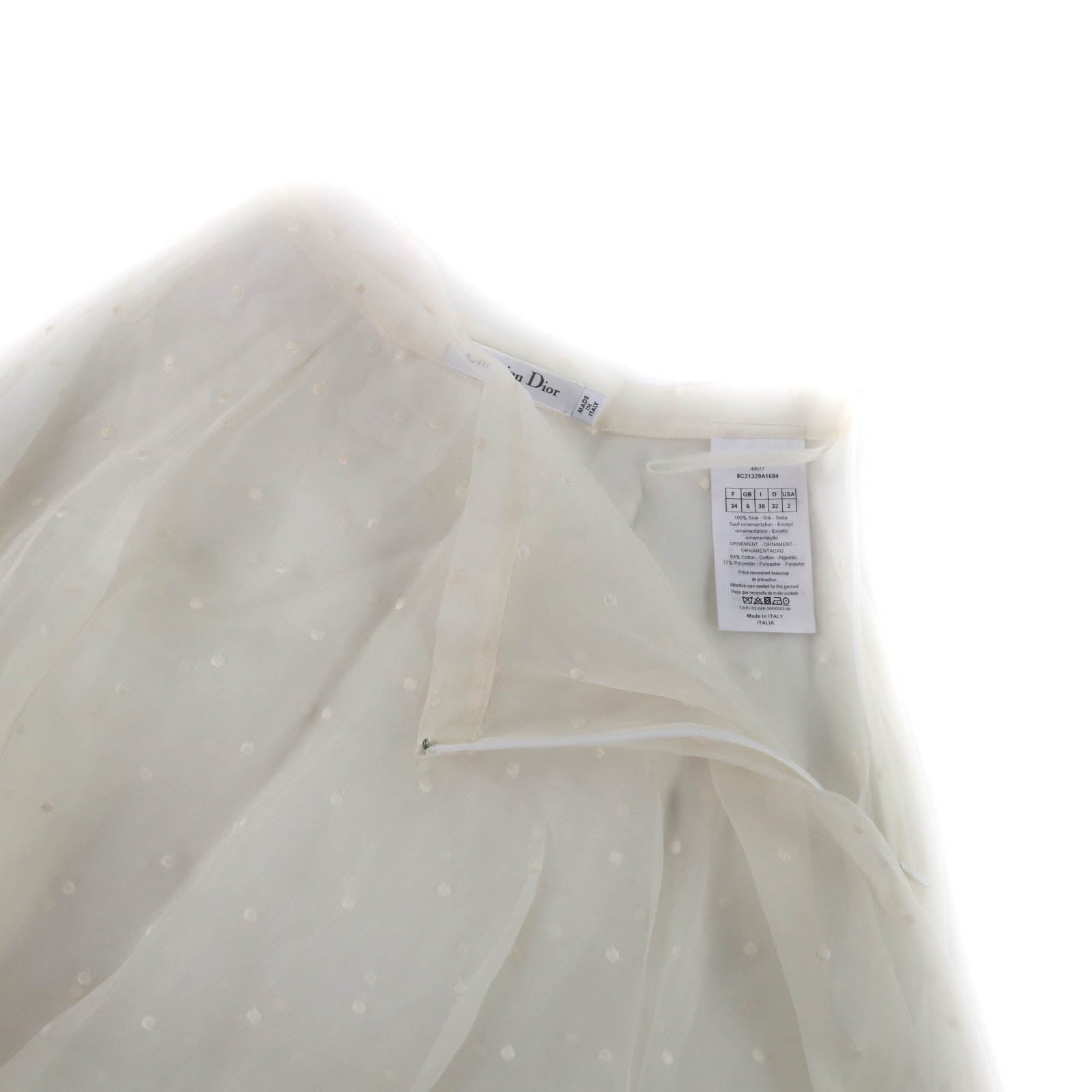 Excellent Christian Dior skirt off white silk Women 38 8C21329A1684