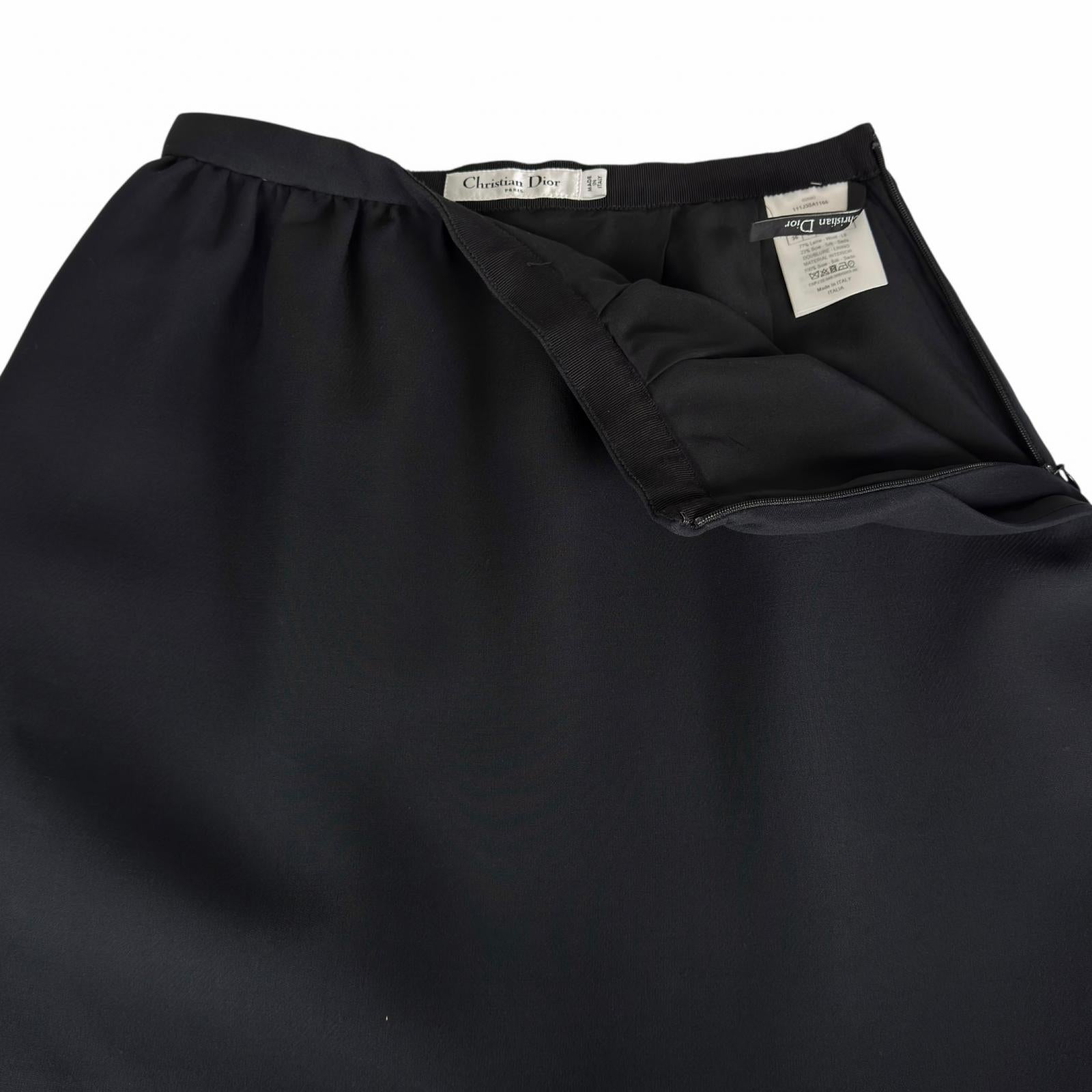 Great Christian Dior Mini skirt black wool Women 40 111J30A1166