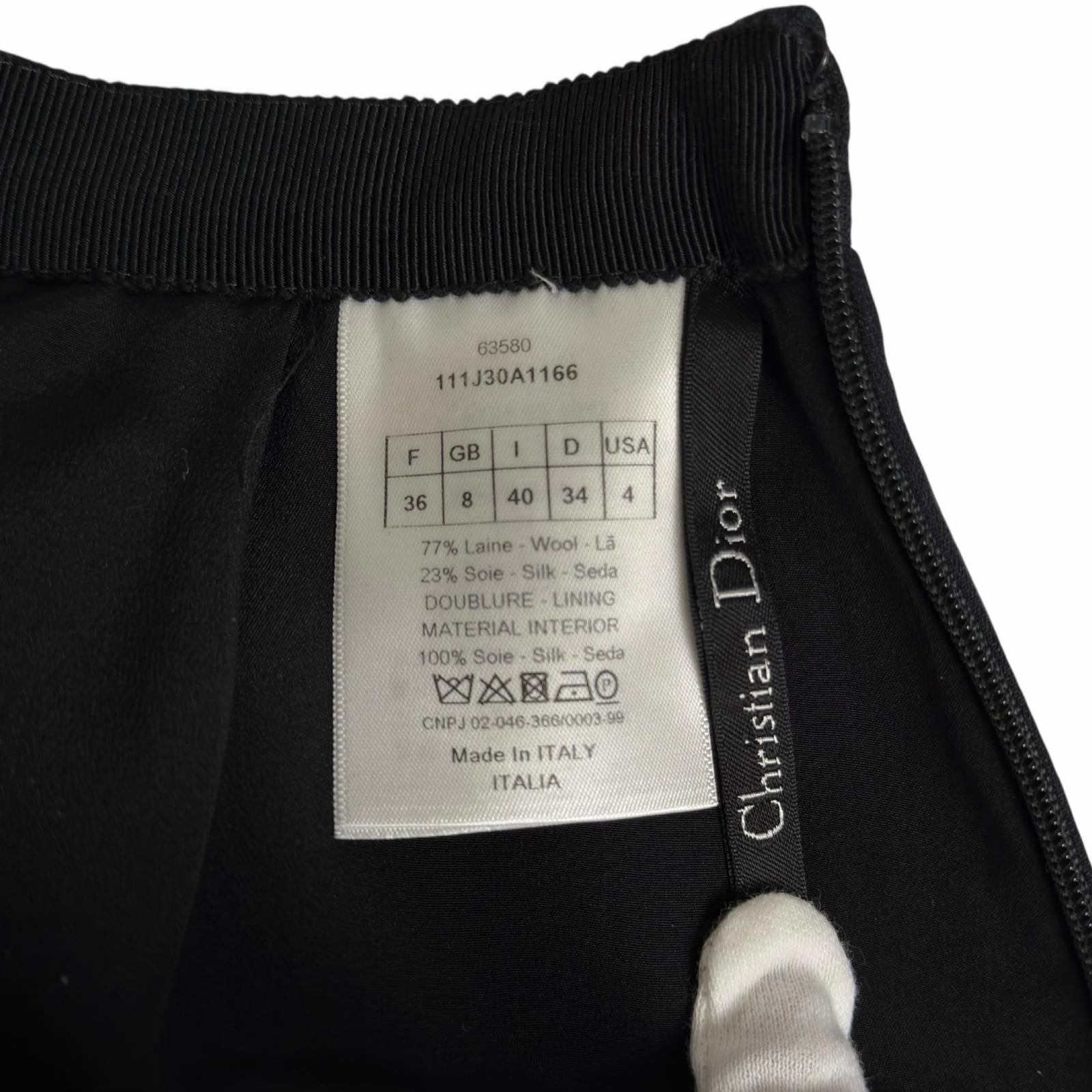 Great Christian Dior Mini skirt black wool Women 40 111J30A1166