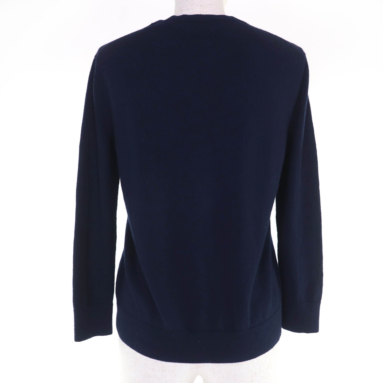 Great Christian Dior cardigan Beaded long-sleeved knit Navy cashmere 40