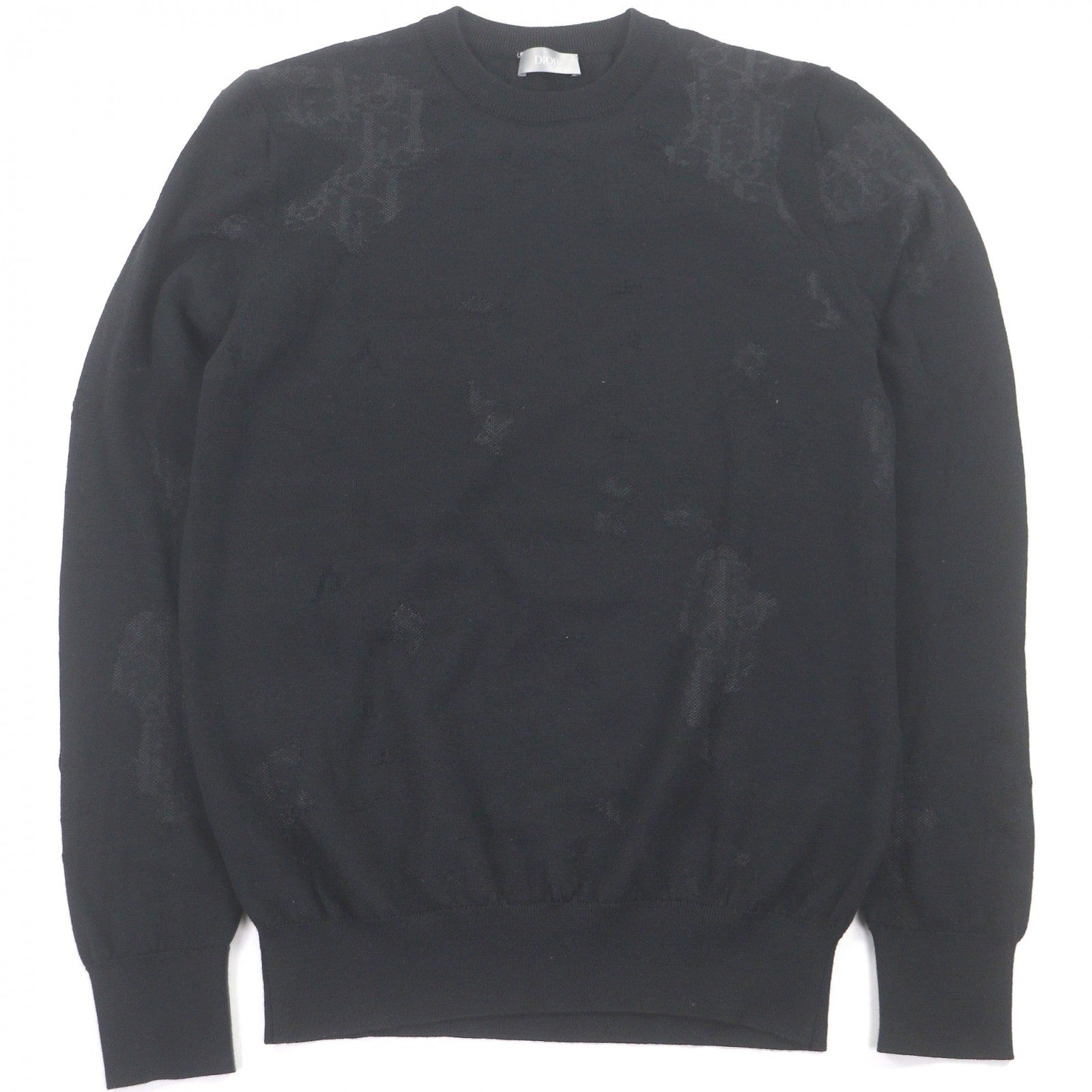 Great DIOR sweater Oblique Crushed Opal Processing Thin black wool