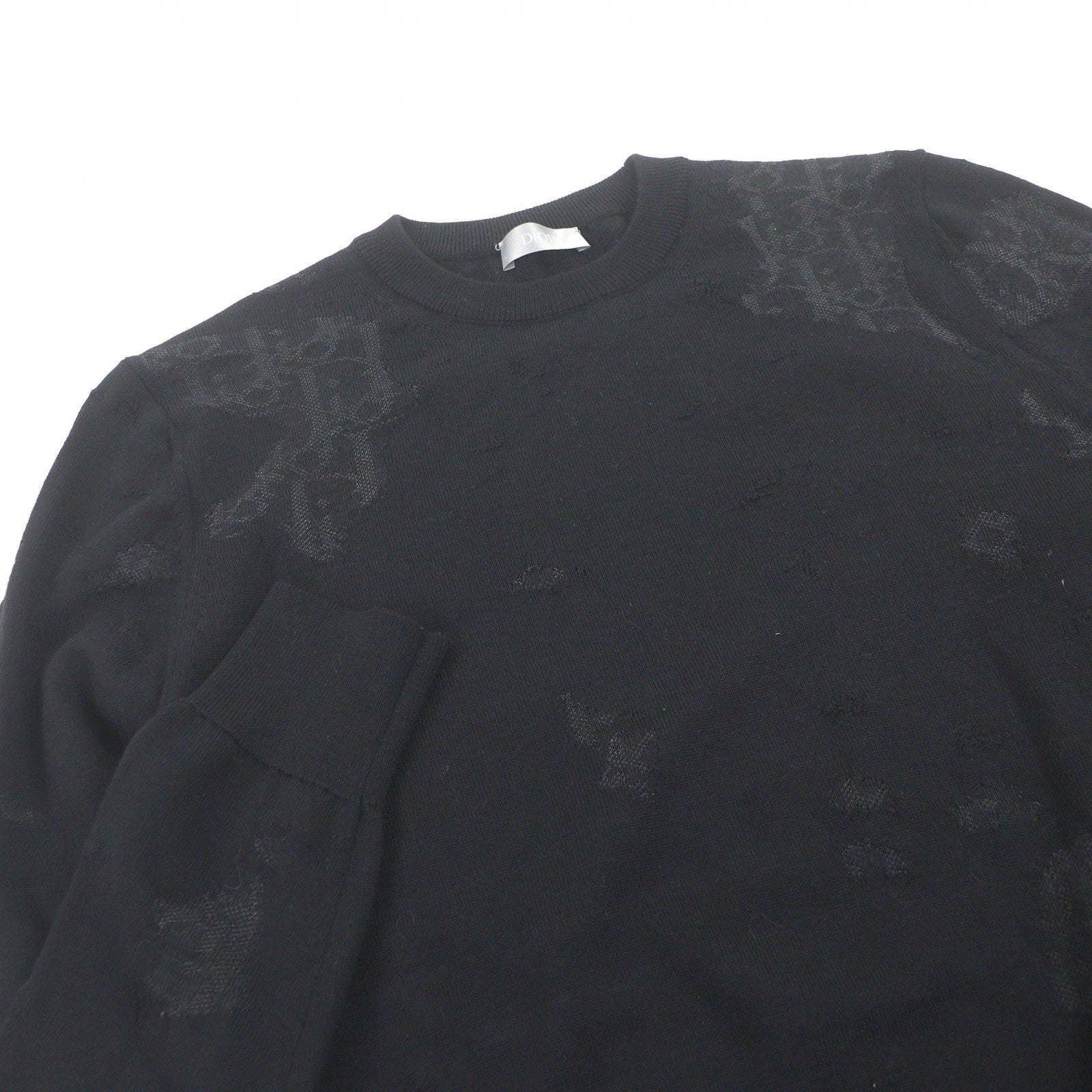Great DIOR sweater Oblique Crushed Opal Processing Thin black wool