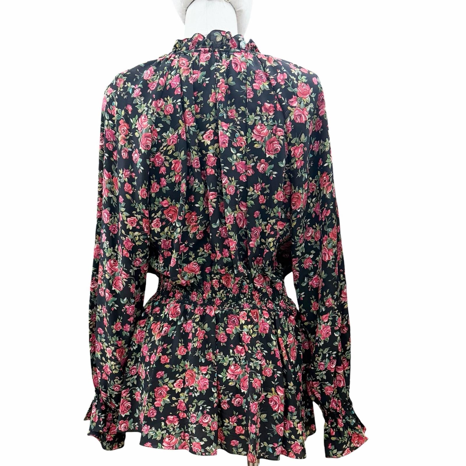 Excellent DOLCE&GABBANA blouse black silk Women 44