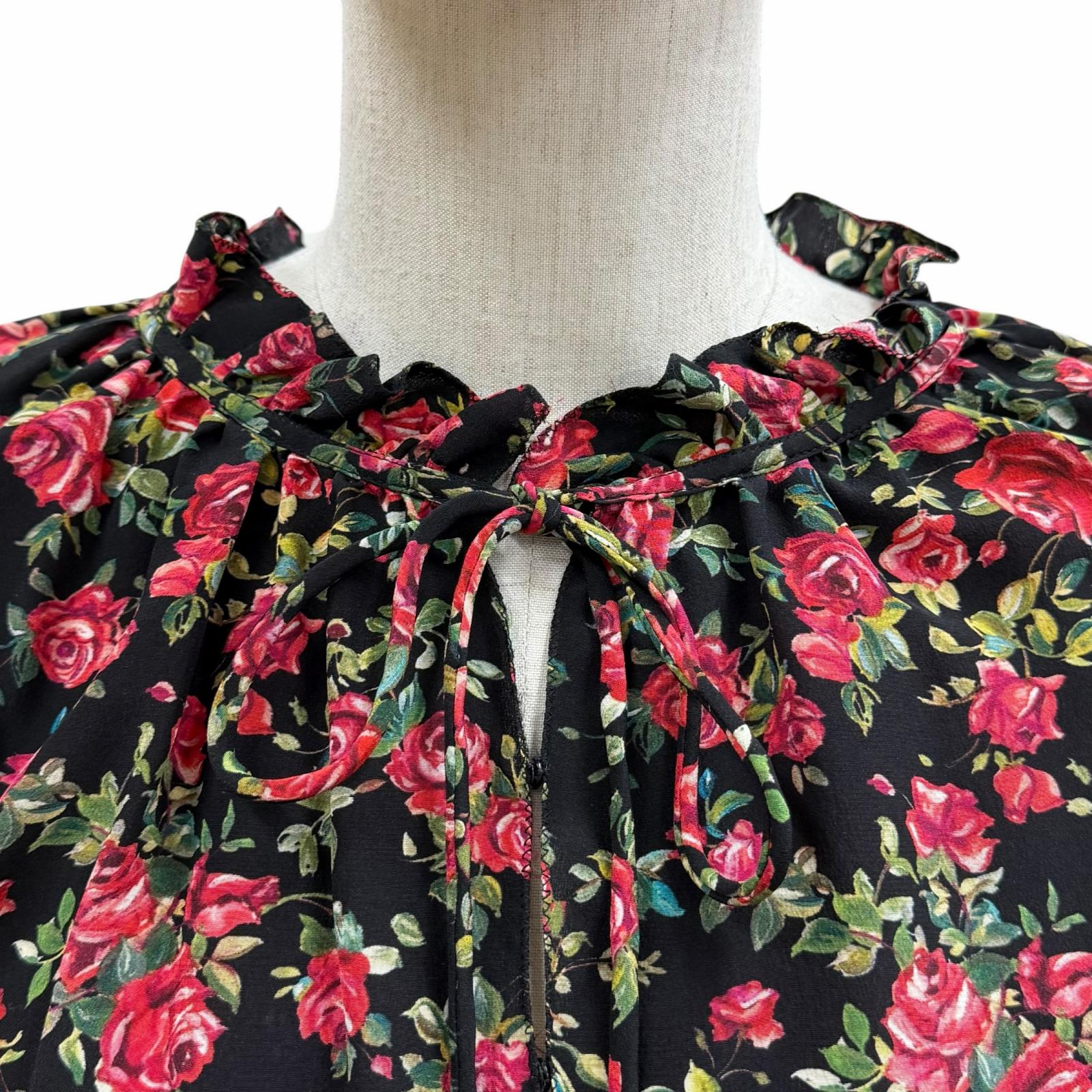Excellent DOLCE&GABBANA blouse black silk Women 44