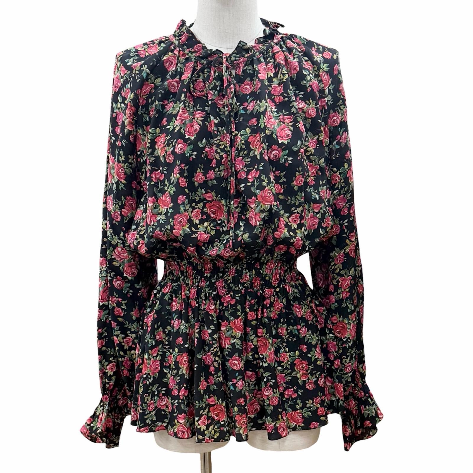 Excellent DOLCE&GABBANA blouse black silk Women 44