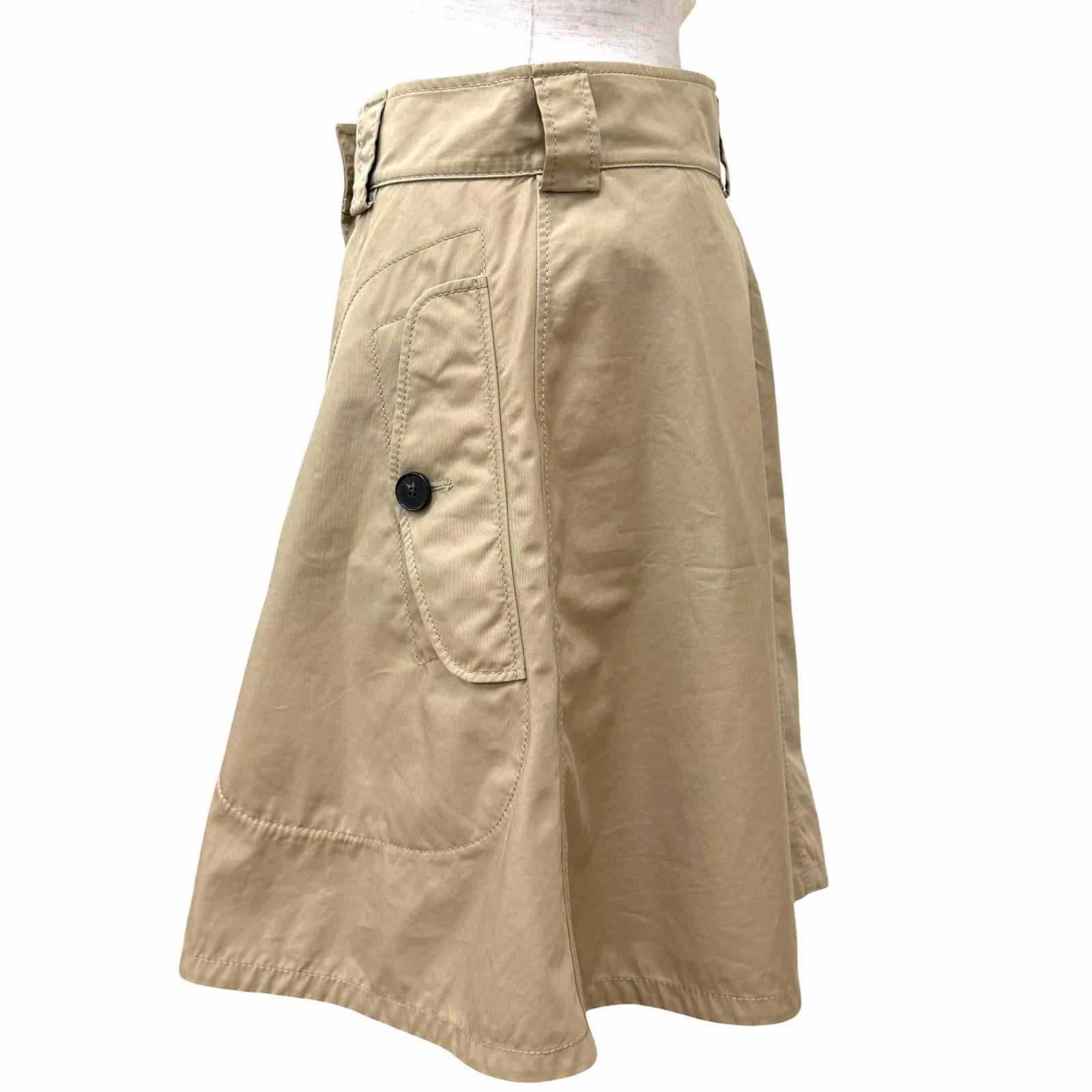 Excellent Christian Dior flare skirt beige cotton Women 42 247J07A3332