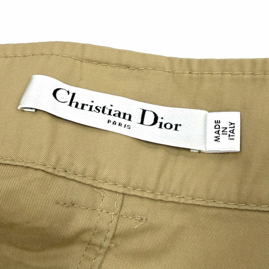 Excellent Christian Dior flare skirt beige cotton Women 42 247J07A3332