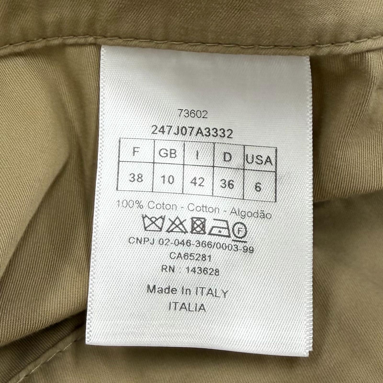 Excellent Christian Dior flare skirt beige cotton Women 42 247J07A3332