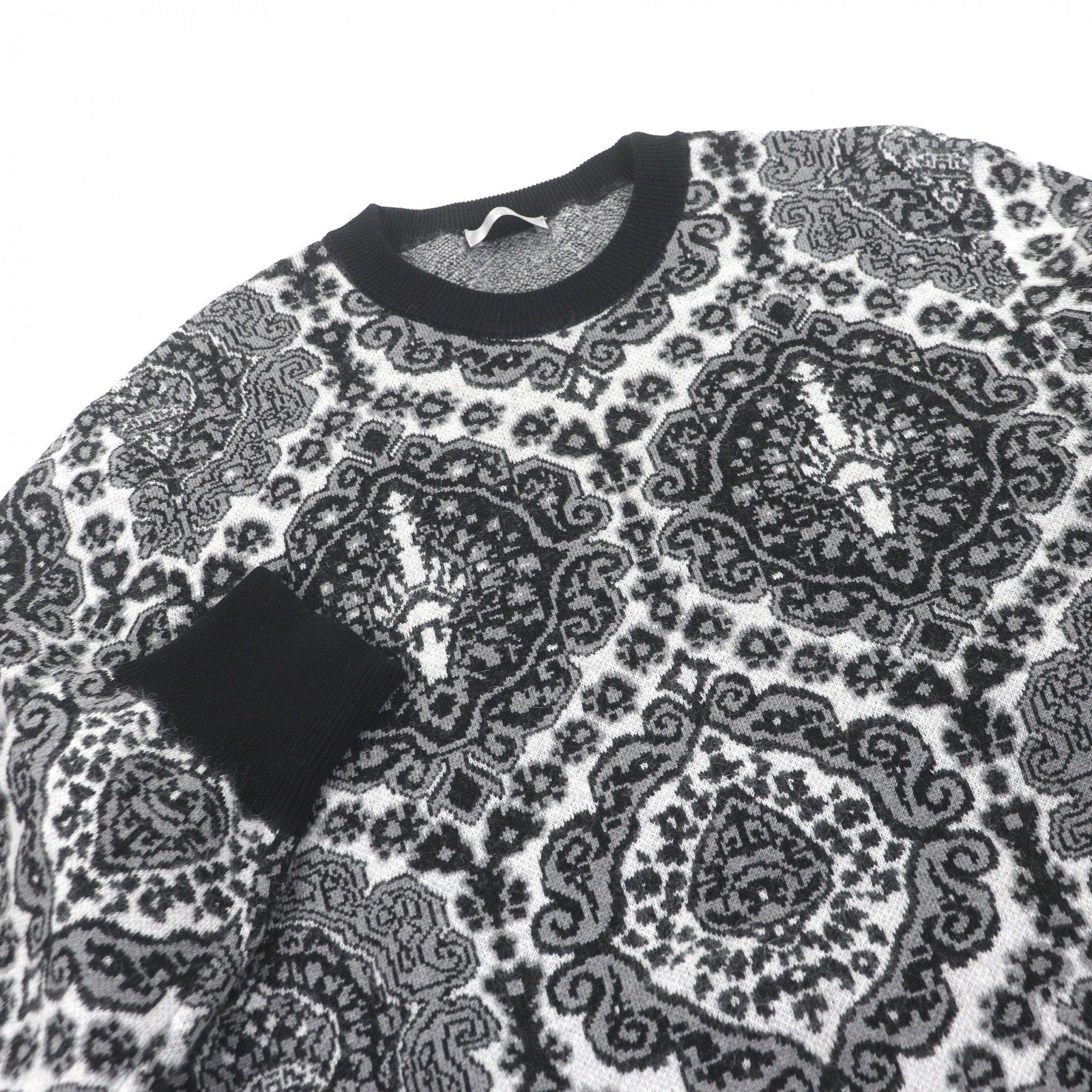 Excellent DIOR sweater Paisley Pattern Crew Neck Mohair Blend Jacquard Knit