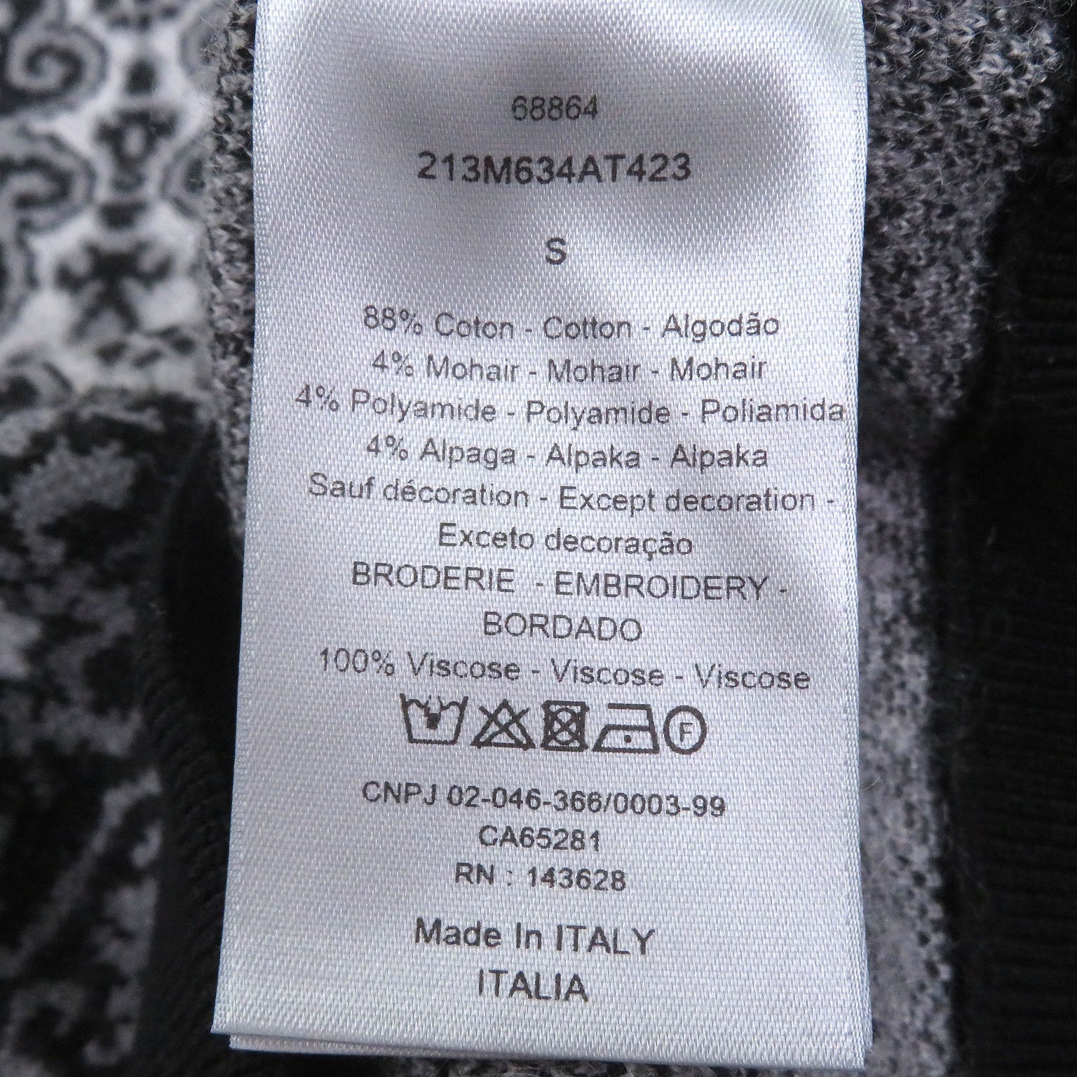 Excellent DIOR sweater Paisley Pattern Crew Neck Mohair Blend Jacquard Knit