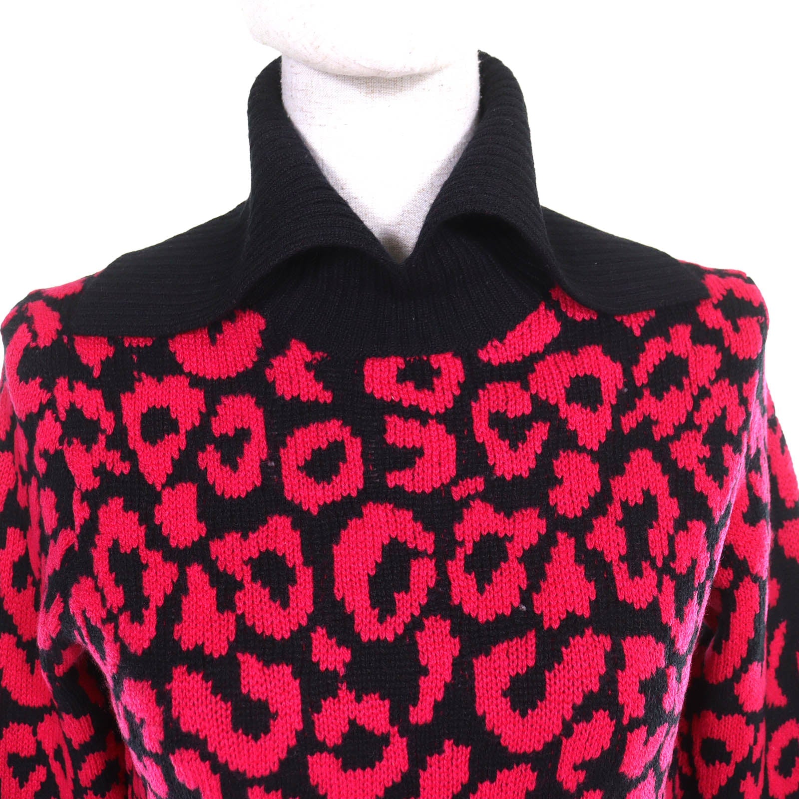 Great Christian Dior knit Leopard Pattern Slim Fit cashmere 40 144S53AM067