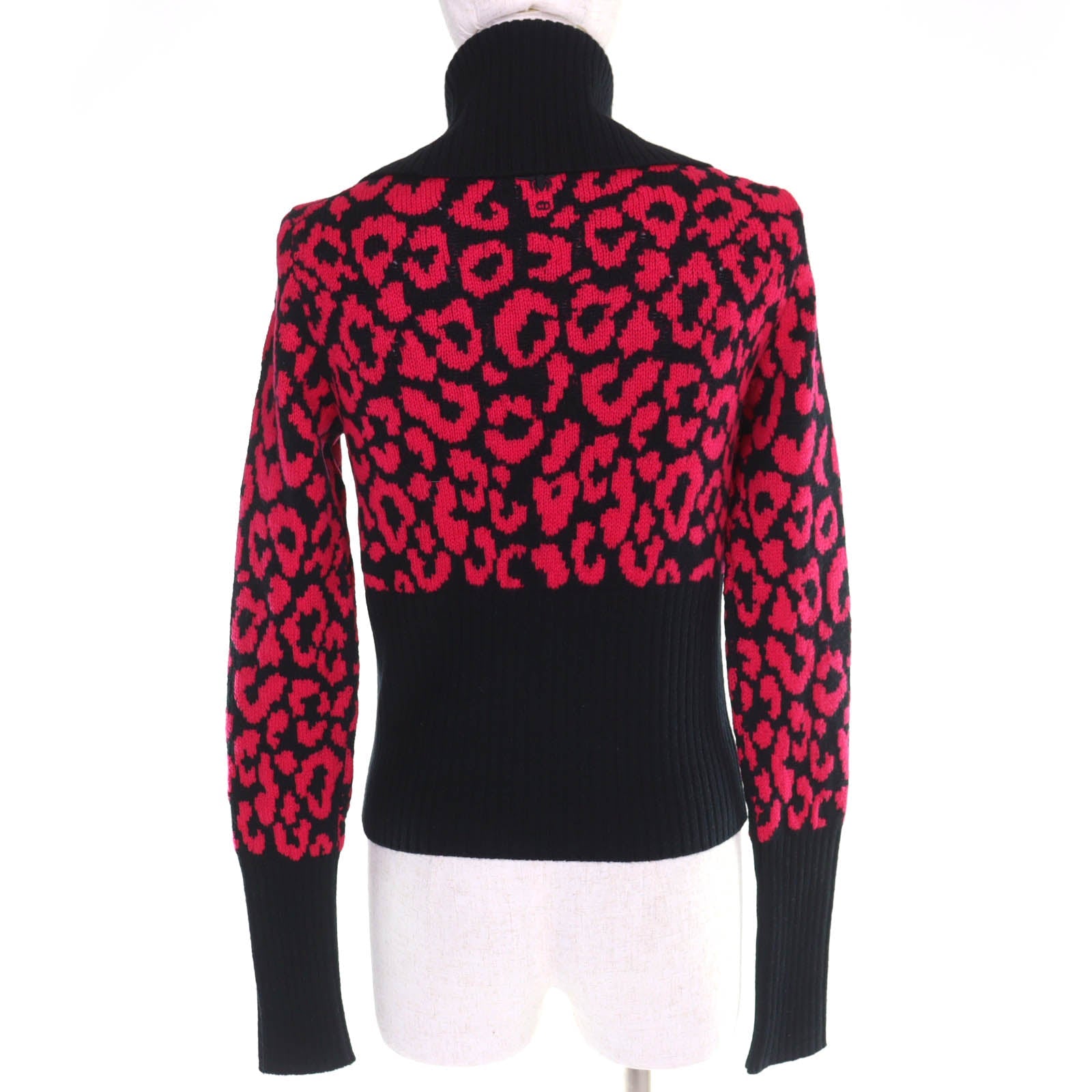 Great Christian Dior knit Leopard Pattern Slim Fit cashmere 40 144S53AM067