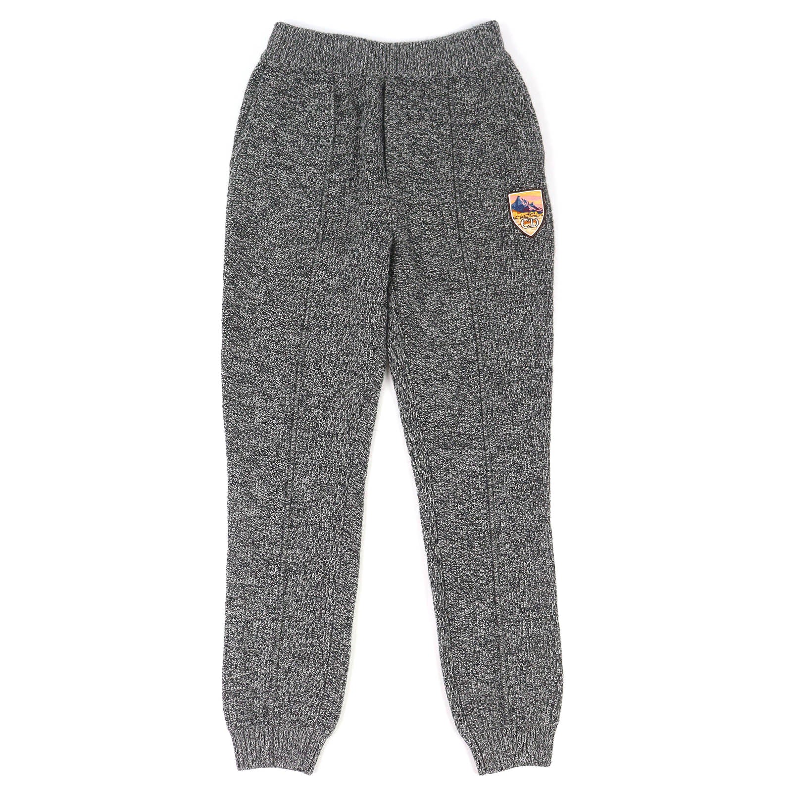 Excellent DIOR Pants Logo patch knit sweatshirt gray cashmere S 293M130CT363