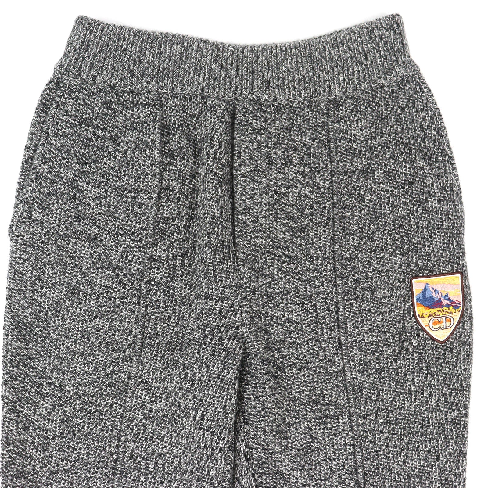 Excellent DIOR Pants Logo patch knit sweatshirt gray cashmere S 293M130CT363