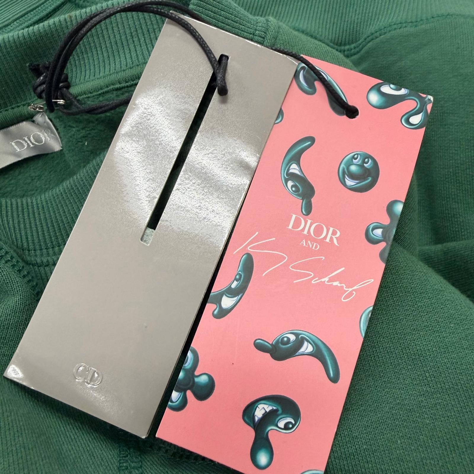 Pristine DIOR sweat Kenny Schaaf CD Logo Embroidery green cotton 193J687A0531