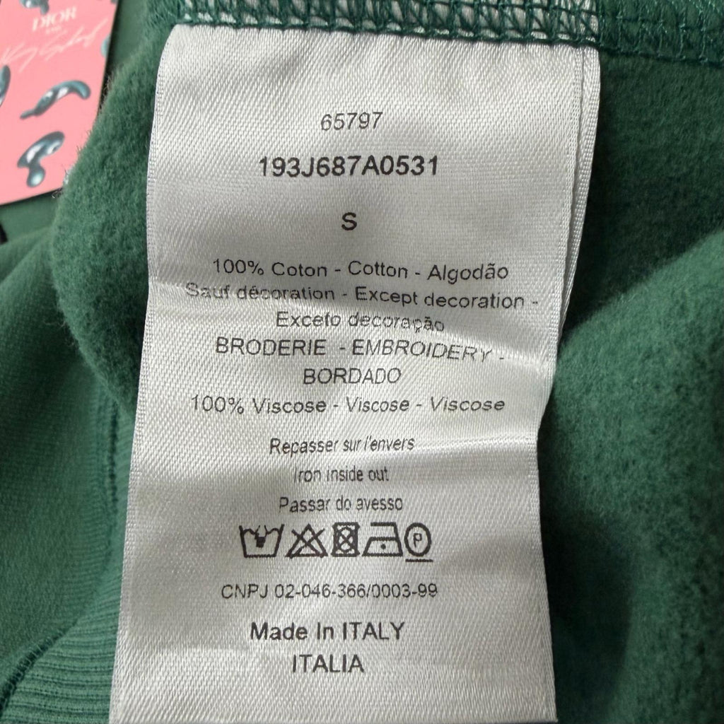 Pristine DIOR sweat Kenny Schaaf CD Logo Embroidery green cotton 193J687A0531
