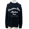 Great DIOR sweater ATELIER Embroidery Long Sleeve black wool mens M 213M640AT298